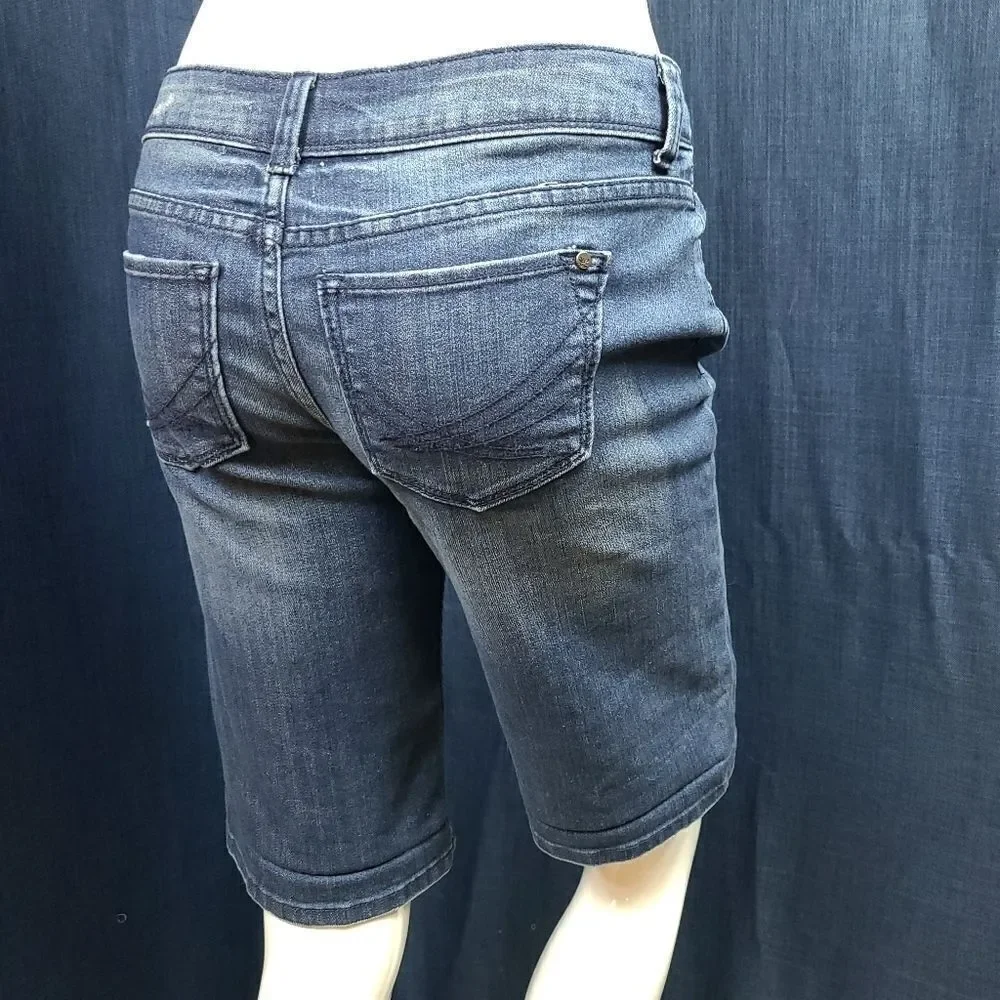 Denim Bermuda Shorts Size 0 Vera Wang Boyfriend Mid Rise Distressed Jean Summer